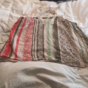 Small Cabi tank top tan/green/coral